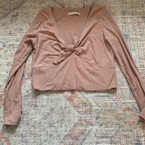 Tan Abercrombie crop top with long sleeves. Never worn.